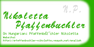 nikoletta pfaffenbuchler business card